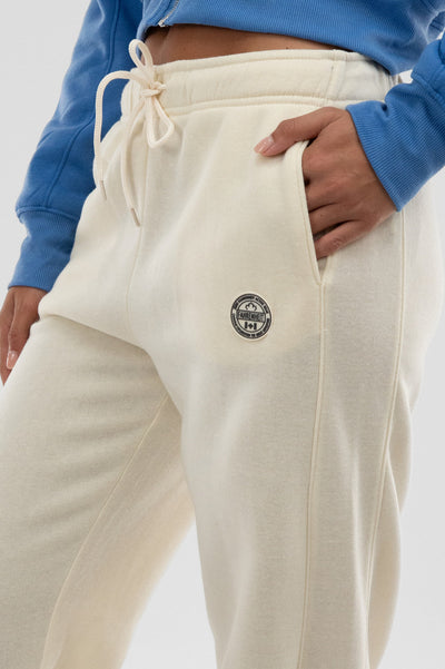 Fahrenheit Wide Leg Fleece Sweatpants - Cream - Womens Joggers & Sweatpants - Fairweather