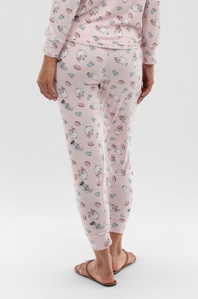 Canada Weather Gear Dog Print Tie Waist Pajama Pants - Blush - Womens Pajamas - Fairweather