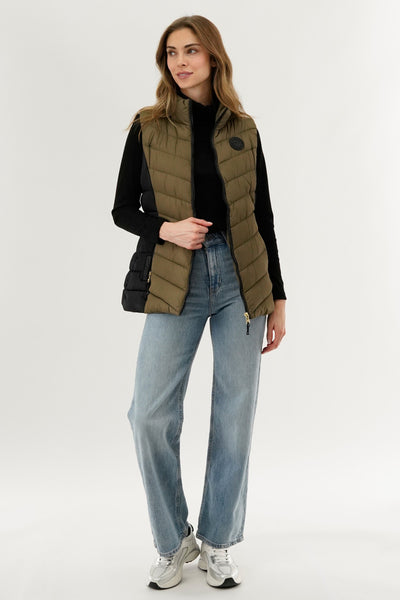 Canada Weather Gear Chevron Quilted Vest - Olive