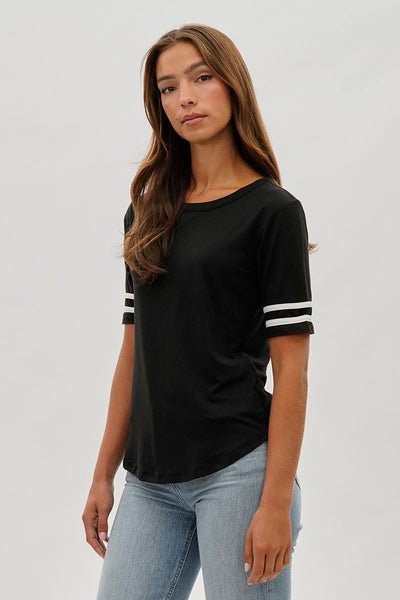 Stylexchange Vintage Striped Varsity Tee - Black - Womens Tees & Tank Tops - Fairweather