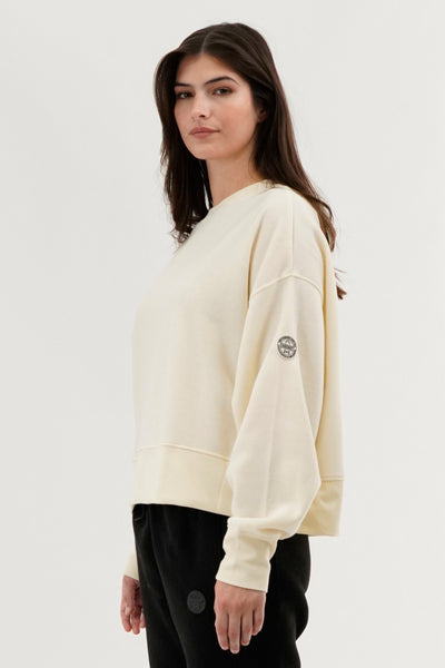 Fahrenheit Drop Shoulder Crewneck Sweatshirt - Cream - Womens Hoodies & Sweatshirts - Fairweather