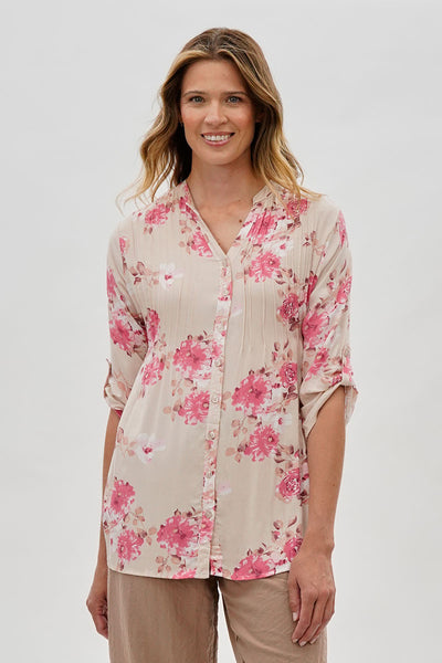 International INC Company Floral Back Tie Blouse - Pink - Womens Shirts & Blouses - Fairweather