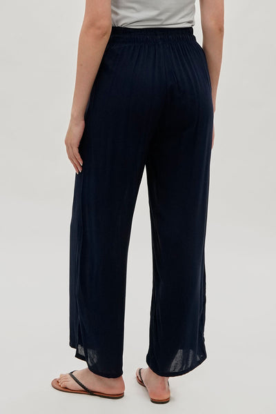 International INC Company Tie Waist Wide Leg Pants - Navy - Womens Pants - Fairweather