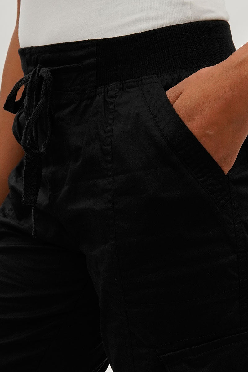 International INC Company Tie Waist Cargo Capris - Black - Womens Shorts & Capris - Fairweather
