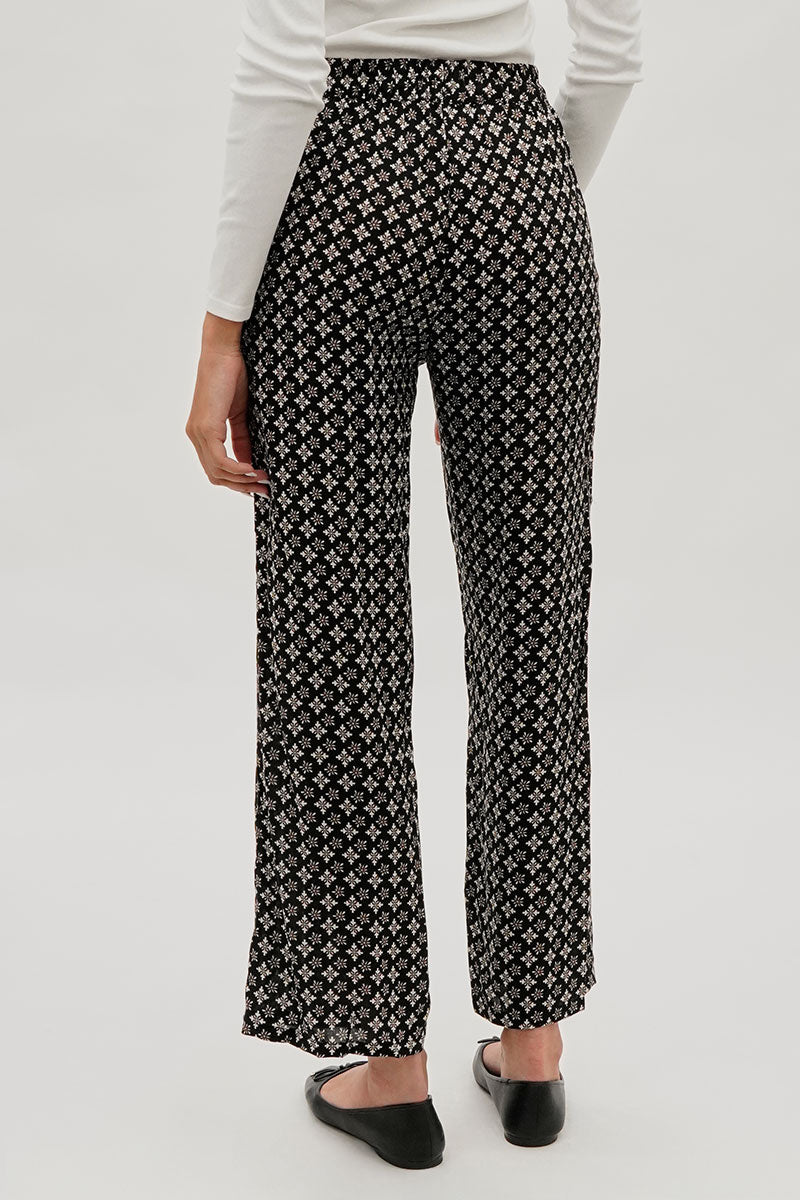International INC Company Lattice Print Wide Leg Pants - Black - Womens Long Sleeve Tops - Fairweather