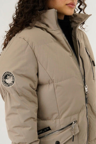 Canada Weather Gear Faux Fur Lined Hood Parka Jacket - Cream - Womens Parka Jackets - Fairweather