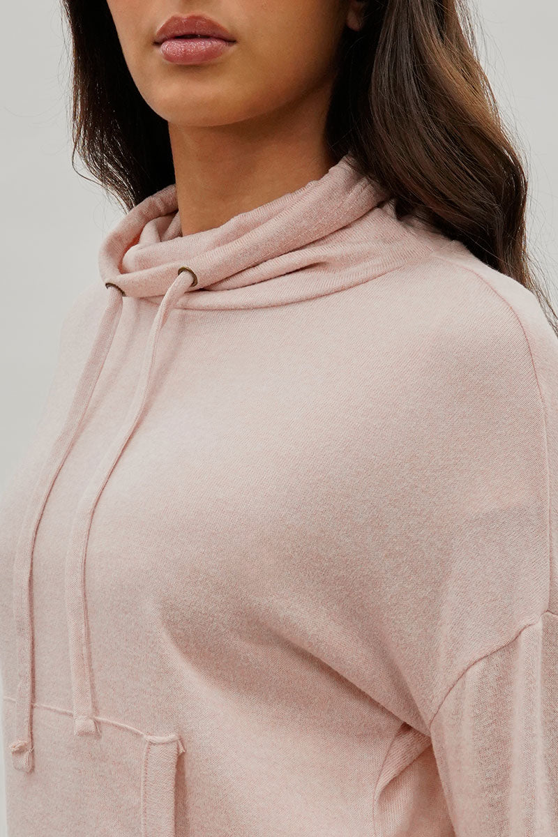 Fahrenheit Cowl Neck Sweatshirt - Blush - Womens Hoodies & Sweatshirts - Fairweather