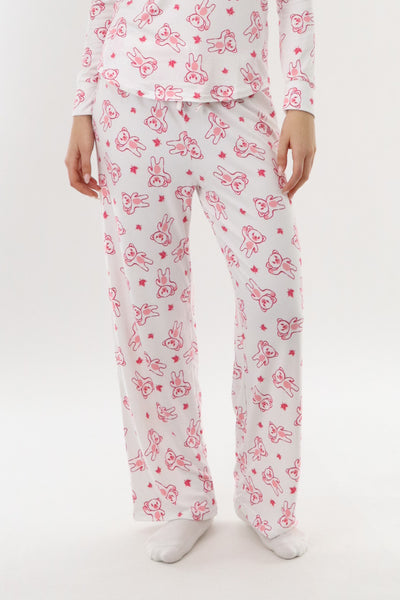 Canada Weather Gear Teddy Bear Pajama Pants - White - Womens Pajamas - Fairweather