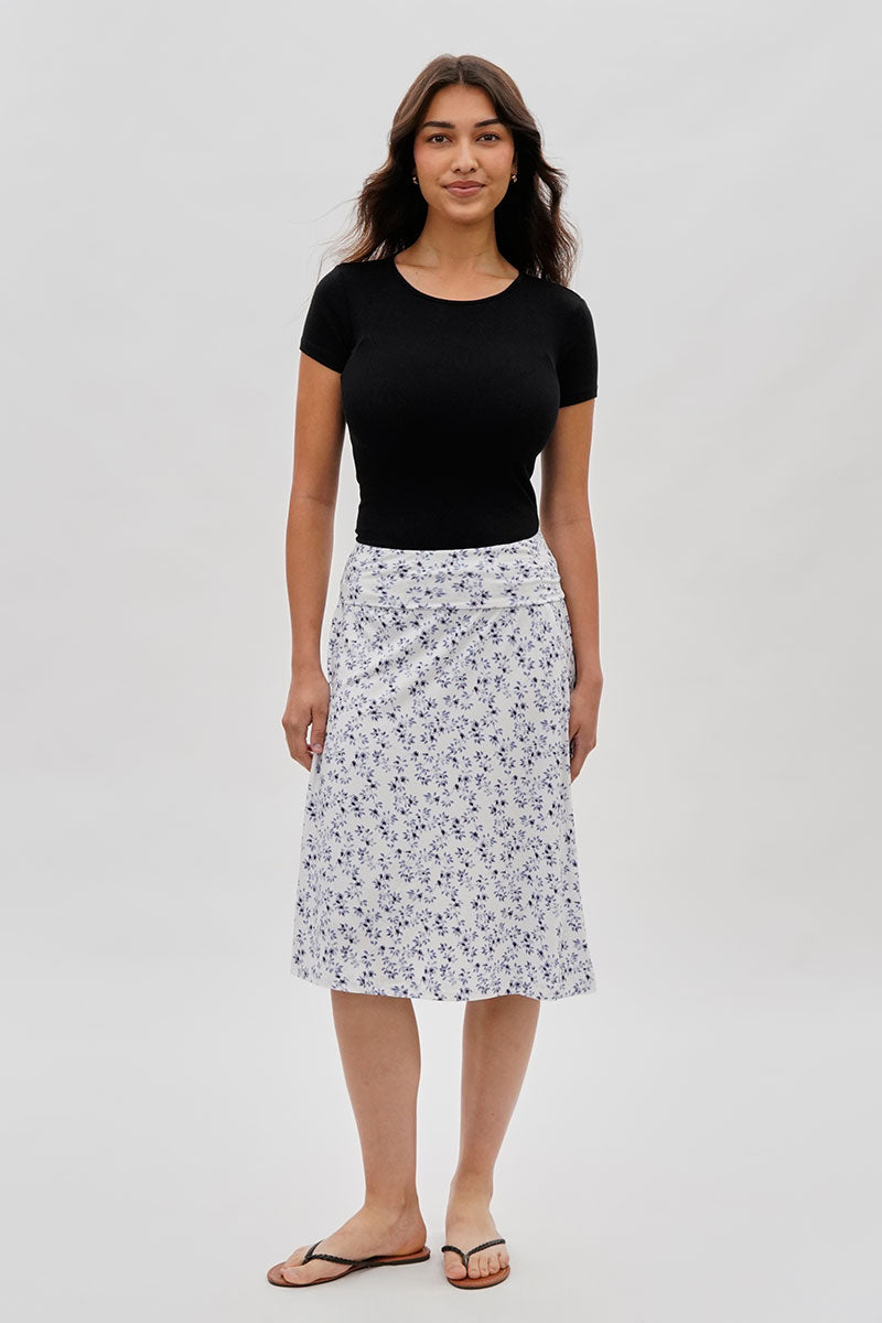 International INC Company Floral Fold Over Skirt - White - Womens Skirts - Fairweather