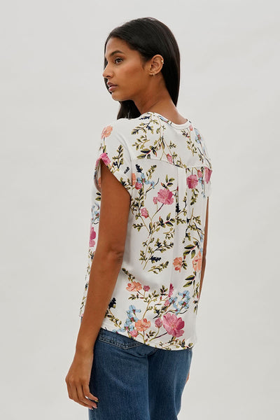 International INC Company Floral Button Up Tee - White - Womens Tees & Tank Tops - Fairweather