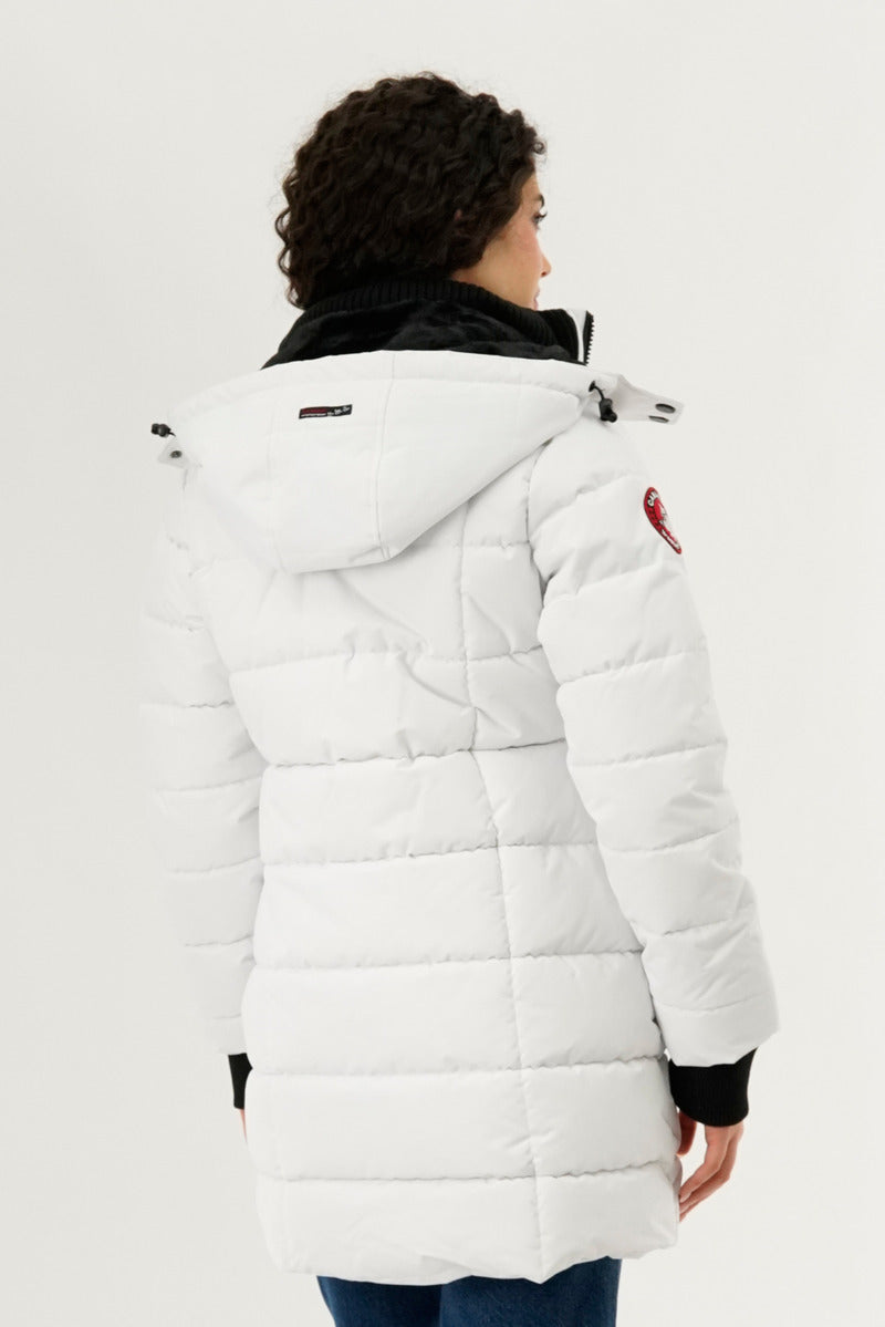 Canada Weather Gear Square Quilted Parka Jacket - White - Womens Parka Jackets - Fairweather