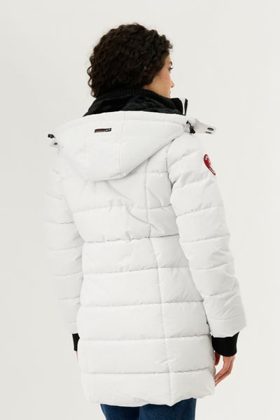 Canada Weather Gear Square Quilted Parka Jacket - White - Womens Parka Jackets - Fairweather