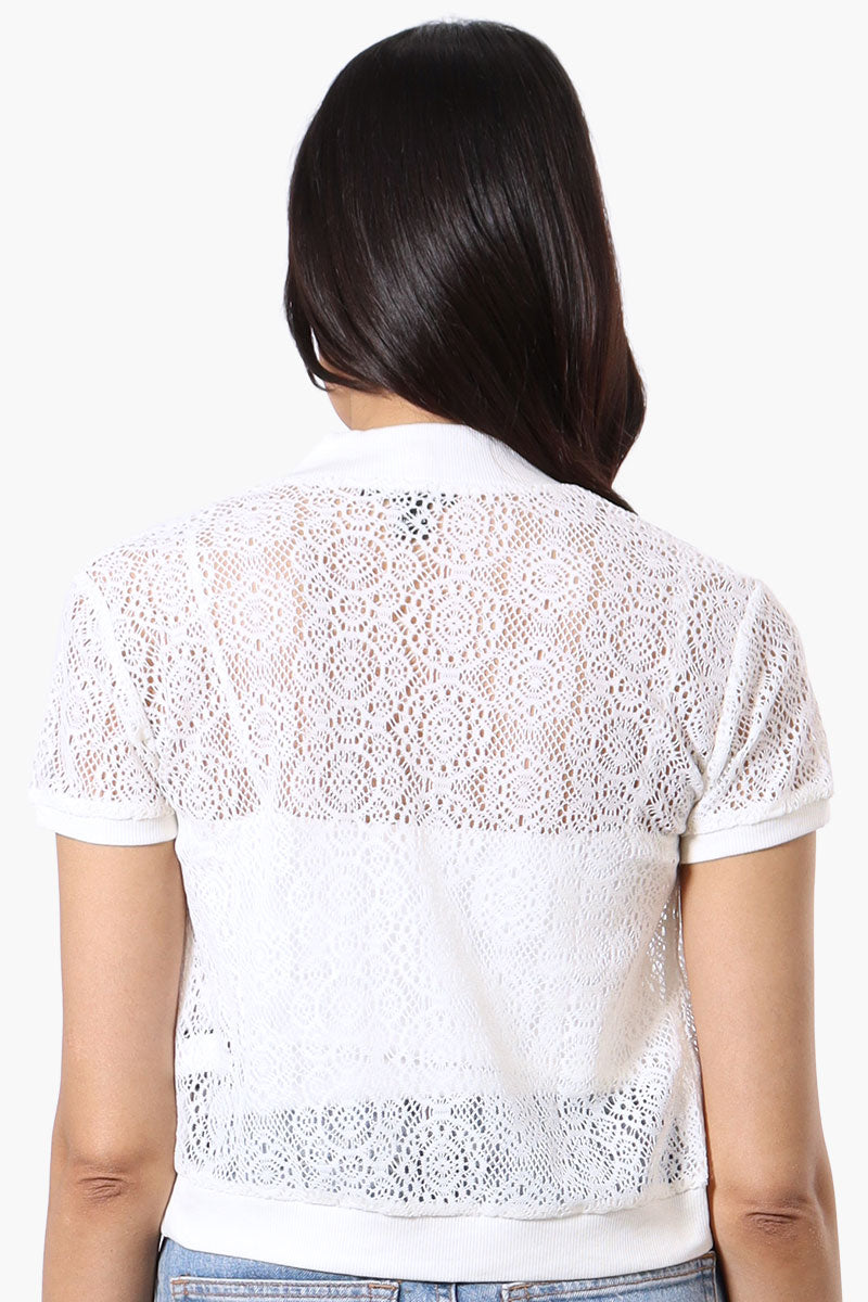 Impress Open Lace Shrug Cardigan - White - Womens Cardigans - Fairweather