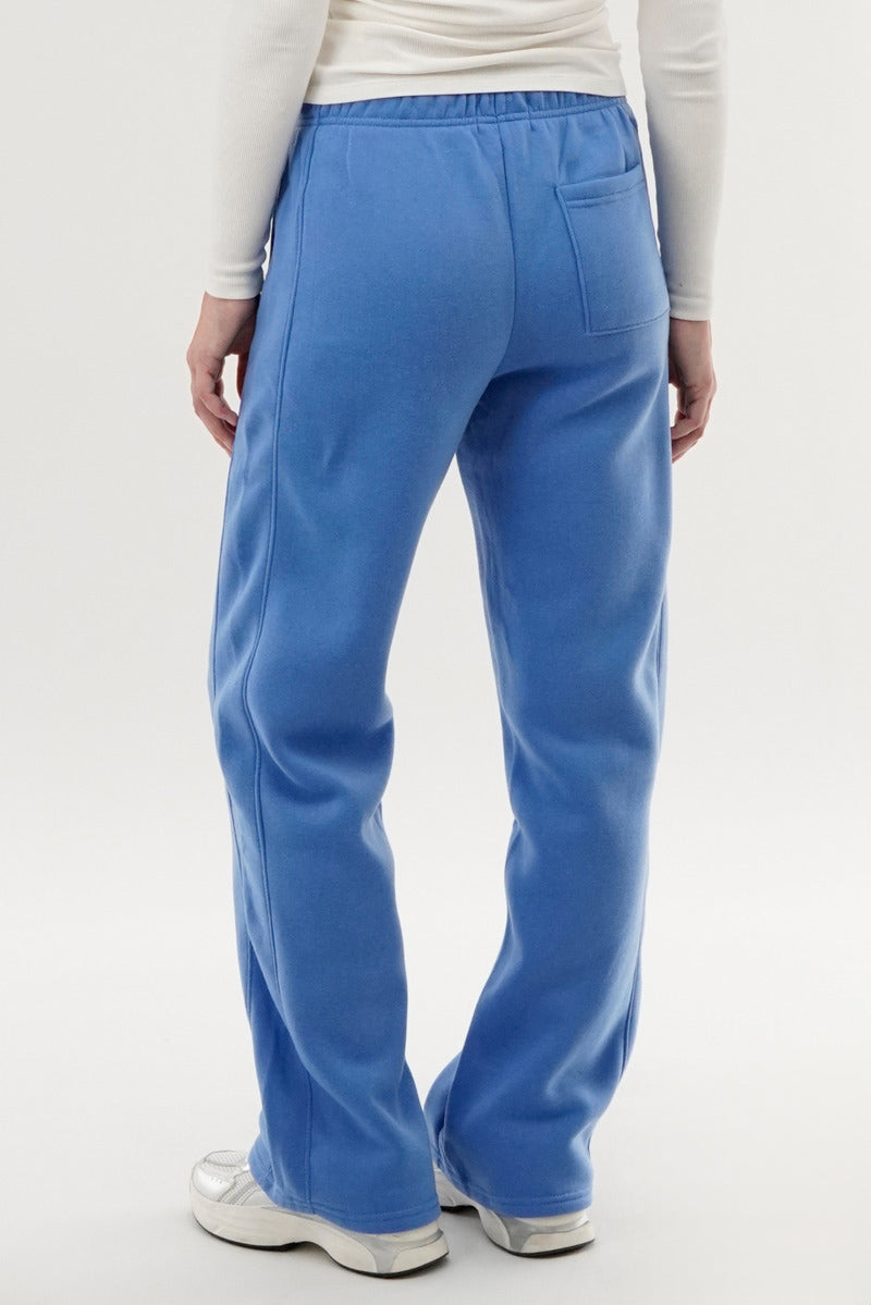 Fahrenheit Wide Leg Fleece Sweatpants - Blue