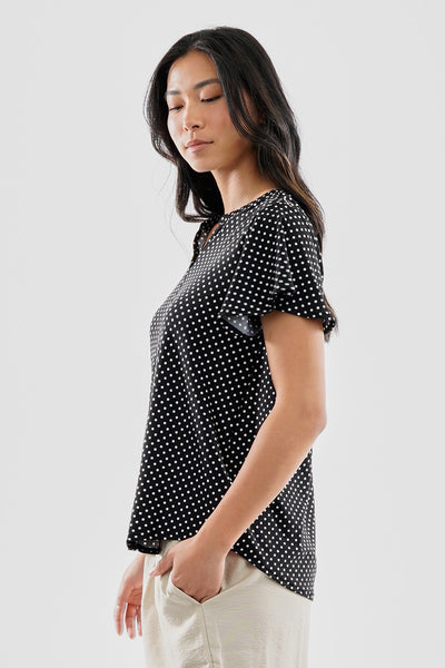 International INC Company Polka Dot Single Button Blouse - Black - Womens Shirts & Blouses - Fairweather