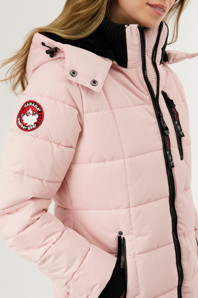 Canada Weather Gear Square Quilted Parka Jacket - Pink