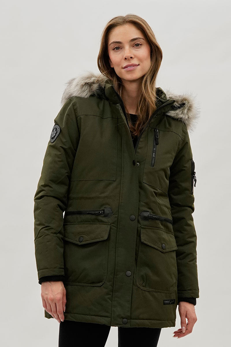 Parka doublée en fausse fourrure Canada Weather Gear - Olive