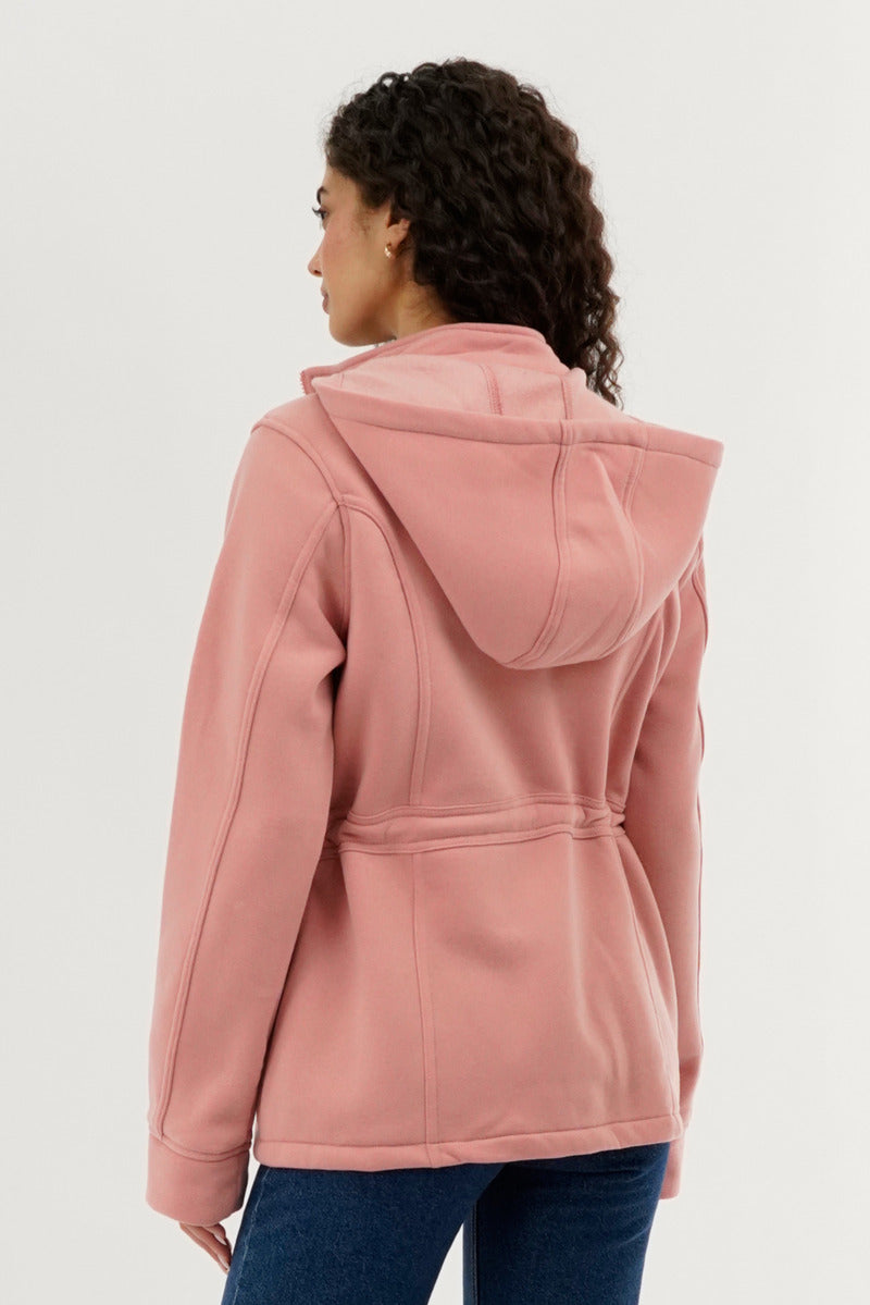New Look Fleece Utility Pocket Lightweight Jacket - Pink