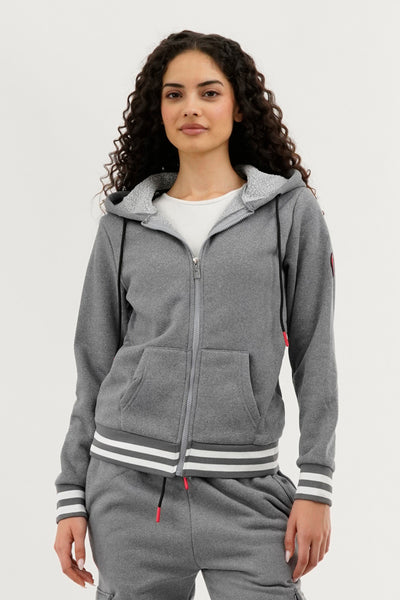 Canada Weather Gear Fleece Zip Up Hoodie - Grey - Womens Hoodies & Sweatshirts - Fairweather