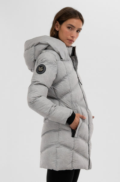 Canada Weather Gear Chevron Quilted Parka Jacket - Grey - Womens Parka Jackets - Fairweather
