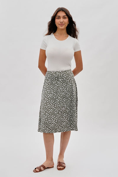 International INC Company Floral Fold Over Skirt - Olive - Womens Skirts - Fairweather