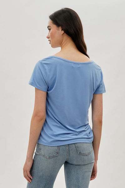 Costa Blanca Square Neck Tee - Blue - Womens Tees & Tank Tops - Fairweather