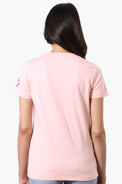 Canada Weather Gear Chest Logo Print Tee - Pink - Womens Tees & Tank Tops - Fairweather