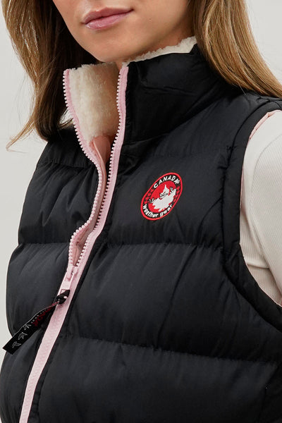 Gilet matelassé Canada Weather Gear à col doublé polaire – Bleu marine