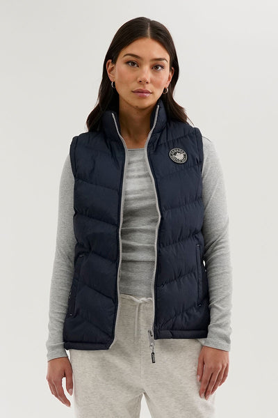 Canada Weather Gear Chevron Puffer Vest - Navy - Womens Vests - Fairweather