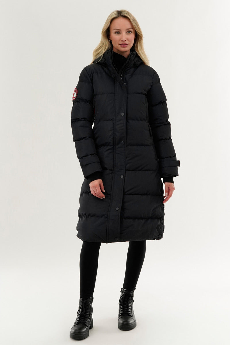 Canada Weather Gear Quilted Maxi Parka Jacket - Navy - Womens Parka Jackets - Fairweather