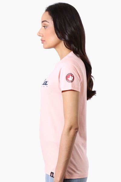 Canada Weather Gear Chest Logo Print Tee - Pink - Womens Tees & Tank Tops - Fairweather