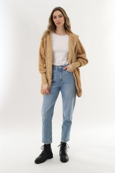 Canada Weather Gear Open Front Teddy Cardigan - Camel - Womens Cardigans - Fairweather