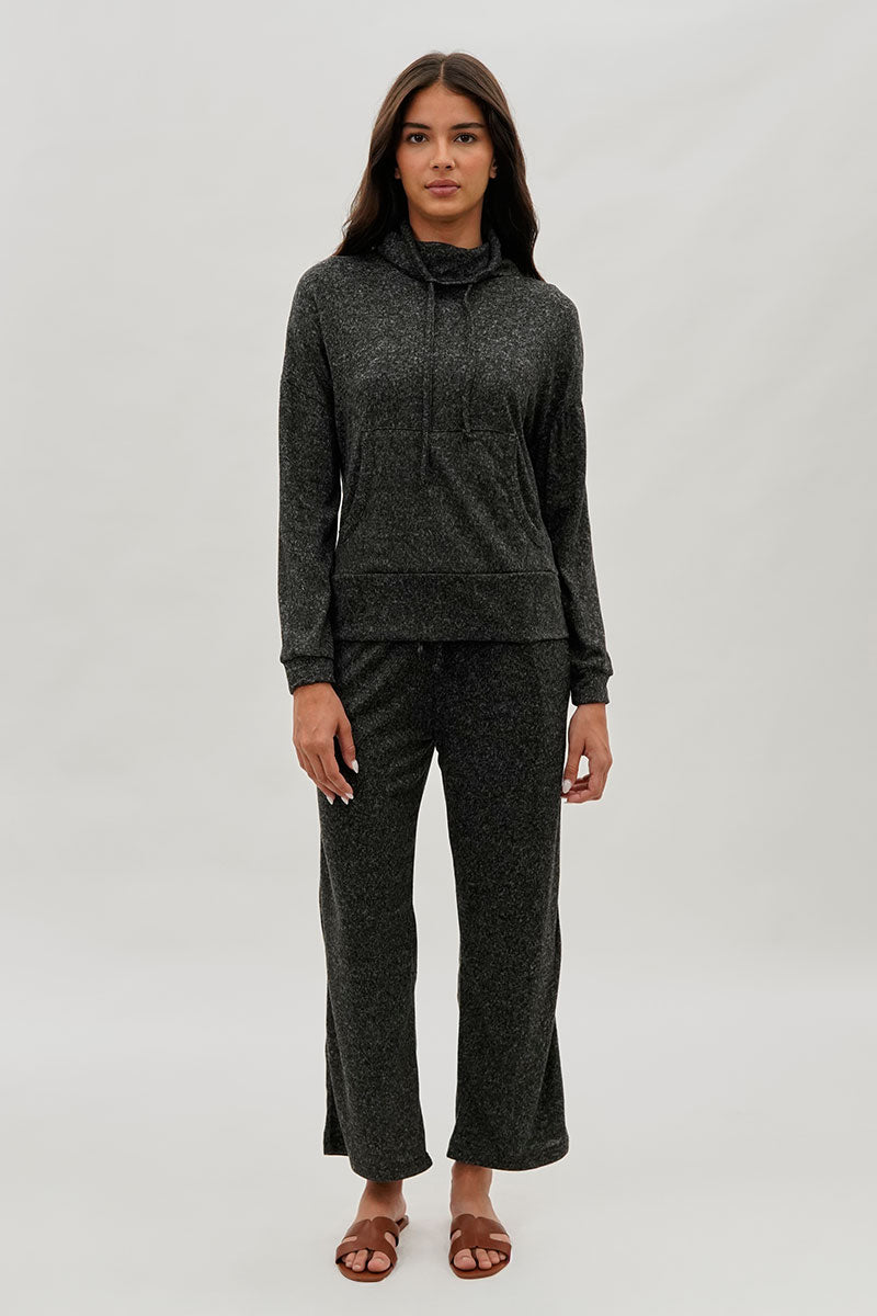 Fahrenheit Wide Leg Drawstring Sweatpants - Black - Womens Joggers & Sweatpants - Fairweather
