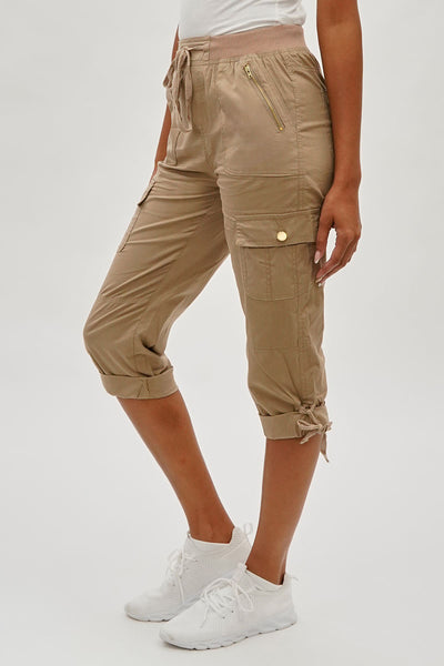 International INC Company Drawstring Cargo Capris - Beige - Womens Shorts & Capris - Fairweather