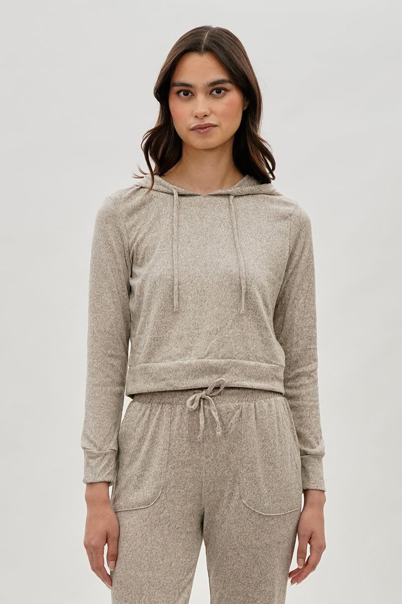 Fahrenheit Cropped Pullover Hoodie - Cream - Womens Hoodies & Sweatshirts - Fairweather