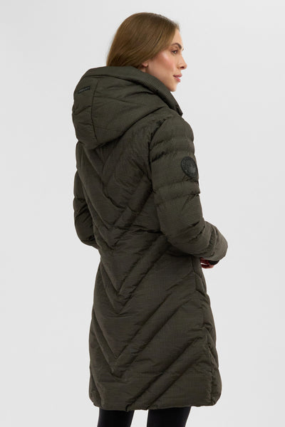 Canada Weather Gear Chevron Quilted Long Parka Jacket - Olive - Womens Parka Jackets - Fairweather