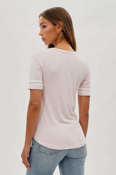 Stylexchange Vintage Striped Varsity Tee - Blush - Womens Tees & Tank Tops - Fairweather