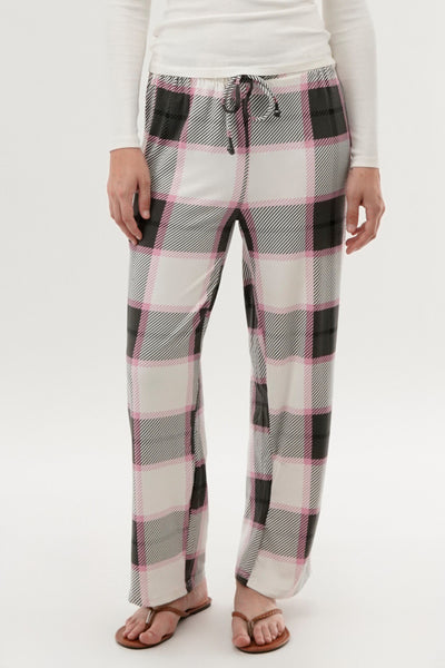 Canada Weather Gear Plaid Wide Leg Pajama Pants - White - Womens Pajamas - Fairweather