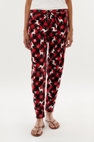 Canada Weather Gear Festive Print Pajama Pants - Red - Womens Pajamas - Fairweather