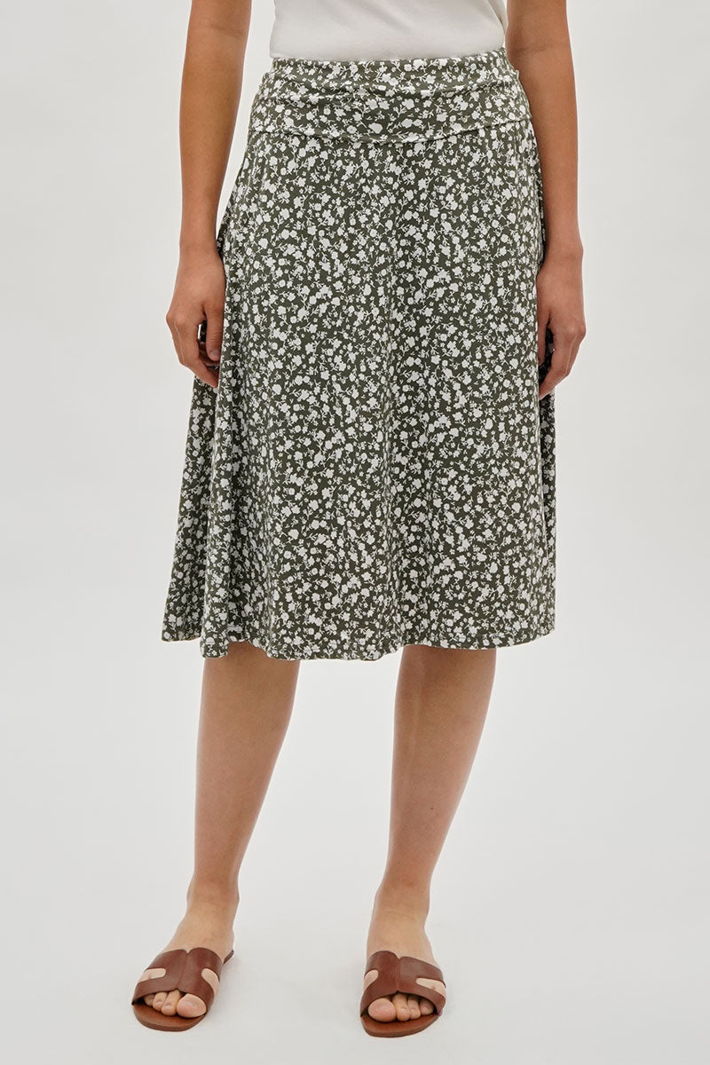 International INC Company Floral Fold Over Skirt - Olive - Womens Skirts - Fairweather