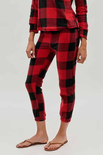 Canada Weather Gear Plaid Jogger Pajama Pants - Red - Womens Pajamas - Fairweather