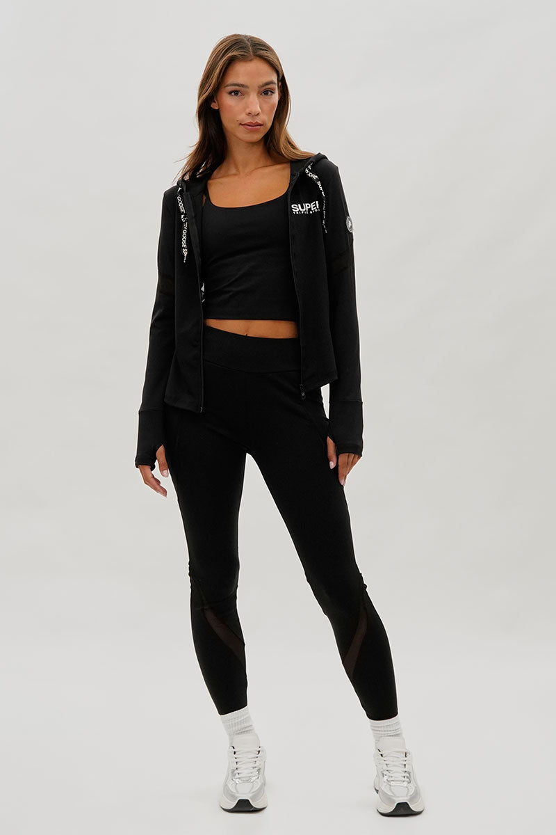 Super Triple Goose High Waisted Leggings - Black - Womens Leggings - Fairweather