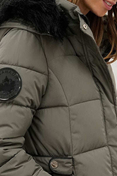 Parka longue doublée de fausse fourrure Canada Weather Gear - Olive
