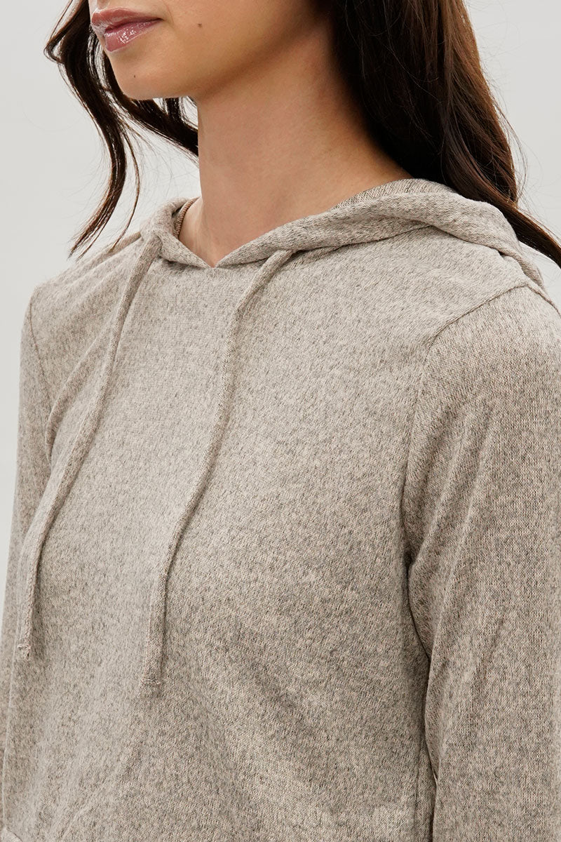 Fahrenheit Cropped Pullover Hoodie - Cream - Womens Hoodies & Sweatshirts - Fairweather