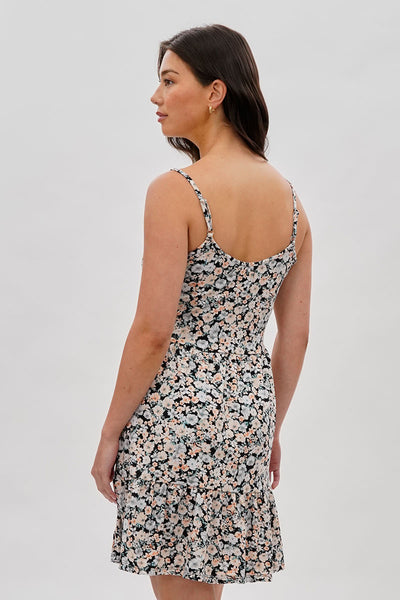 Stylexchange Vintage Floral Tiered Day Dress - Black - Womens Day Dresses - Fairweather