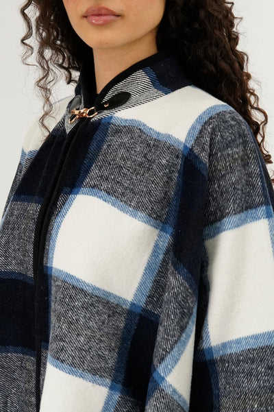 Canada Weather Gear Plaid Poncho - Blue - Womens Ponchos - Fairweather