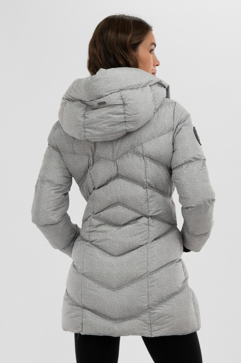 Canada Weather Gear Chevron Quilted Parka Jacket - Grey - Womens Parka Jackets - Fairweather