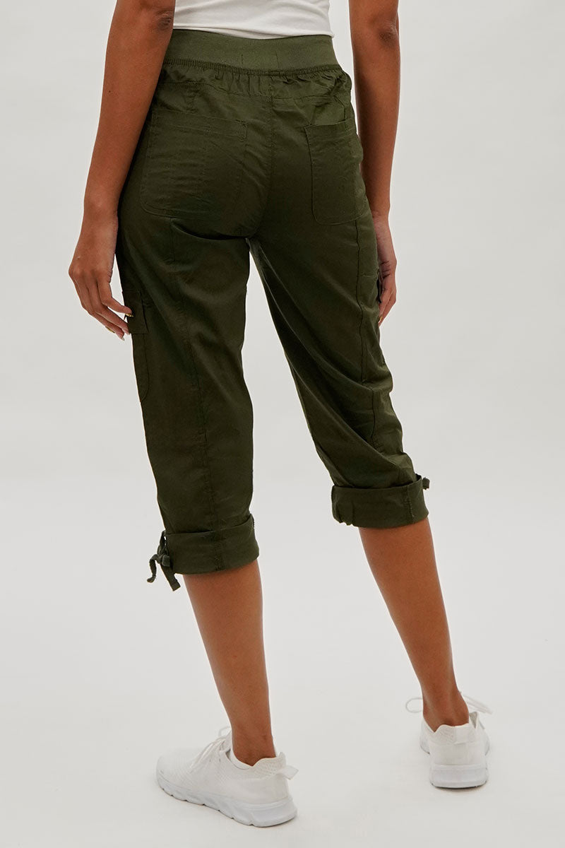 International INC Company Drawstring Cargo Capris - Olive - Womens Shorts & Capris - Fairweather