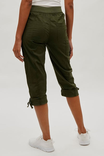 International INC Company Drawstring Cargo Capris - Olive - Womens Shorts & Capris - Fairweather