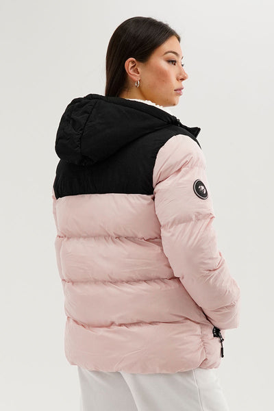 Super Triple Goose Colour Block Bomber Jacket - Pink - Womens Bomber Jackets - Fairweather